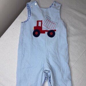 The Bailey Boys 24M Blue Red Dump Truck Longall Jon Jon Romper size 24M